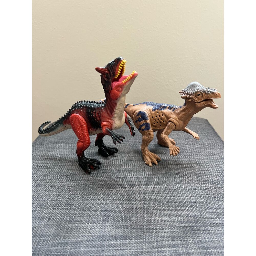 Kid Galaxy Dinosaur Pachycepholosaurus and T-Rex Action Figure Works